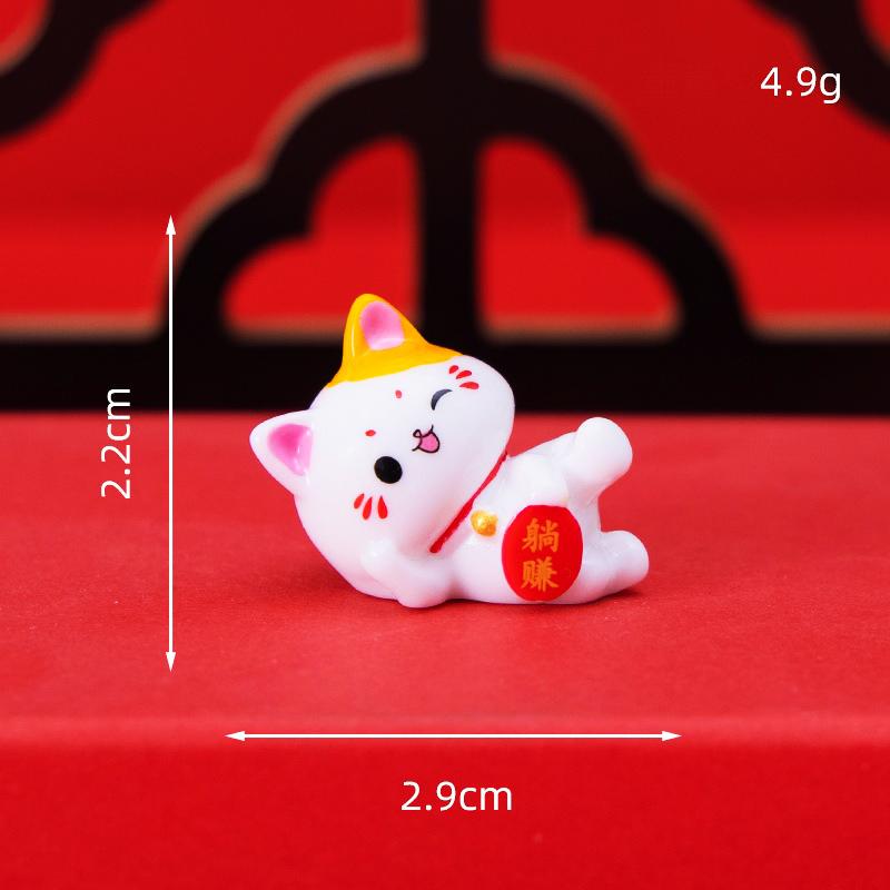 1pcs Figurines Miniature Cute Lucky Cat Micro Landscape Crafts Ornaments For Home Decorations Animal Car Decor Room Accessories