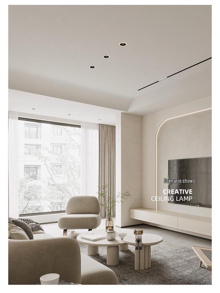 Blendfreier Einbau-Downlight mit integriertem Spot für Wohnzimmerdecke