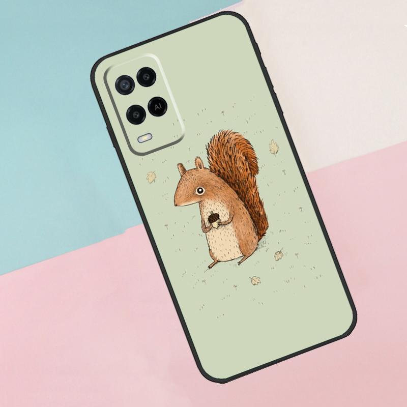 Cartoon Animal Squirrel For Oppo A74 A94 A54 A80 A78 A98 A40 A60 A18 A38 A58 A15 A17 A77 A57S A16 A76 A96 Phone Case