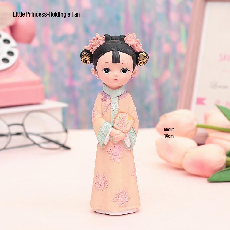 Boneca Princesa Estilo Antigo Xianci de Resina: Ornamento de Mesa Elegante e Presente para Menina