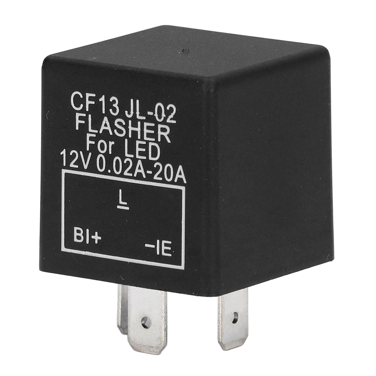

3 Pin Electronic Flasher Relay LED Turn Signal Light Control Flasher Normally Open DC 12V