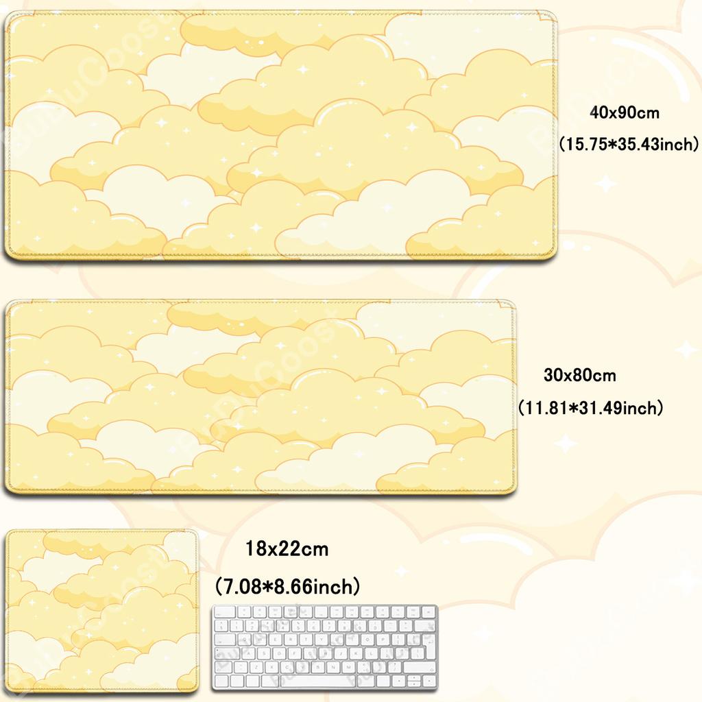 Gaming Mousepad Pastel Cloud HD Desk Mat Kawaii Cartoon Pink Mouse Pad 30x80cm Rubber Rugs Extended Gamer Lock Edge Keyboard Mat