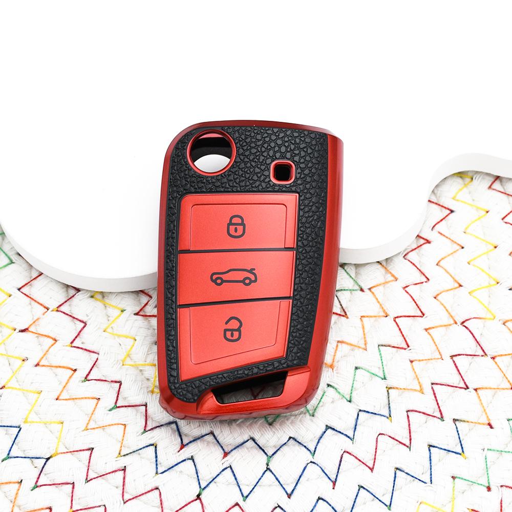 Leather Tpu Style Shell Fob Holder For Seat Ateca Leon Fr 2 Ibiza Car Key Case Cover For Vw Volkswagen Golf 7 Mk7 Tiguan Mk2