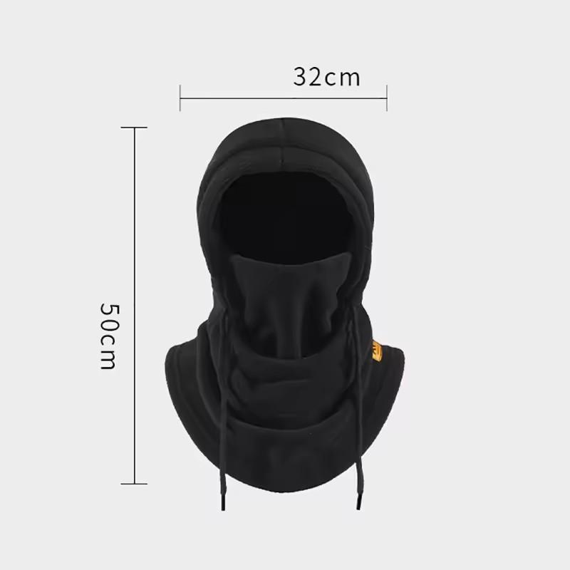 Winter Warm Neck Cover Integrated Knitted Face Mask for Unisex Drawstring Windproof Hat Outdoor Ski and Motorcycle Riding Hat