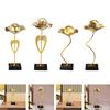 Ball Ornament Figurine Sculpture Home Collectible Birthday Metal Leaf Statue