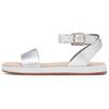 Goat Leather One Strap Open Toe Flat Sandals Women Sandals Silver 261413484