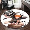 1pc Haikyuu Kuroo Tetsurou Anime Design Round Carpet - Office Chair Mat, Non-Slip Rug for Home Decor
