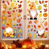 Thanksgiving Cartoon Maple Leaf Gnome Window and Wall Clings 