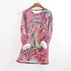 Women's Fashionable Printed Round Neck Long Sleeved Plush Warm Pullover Top