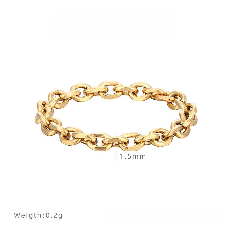 

Французское Премиальное Кольцо-Цепочка Мягкая Цепочка Титановая Сталь Гальванопокрытие Женские Нишевые Простые Модные Аксессуары 8