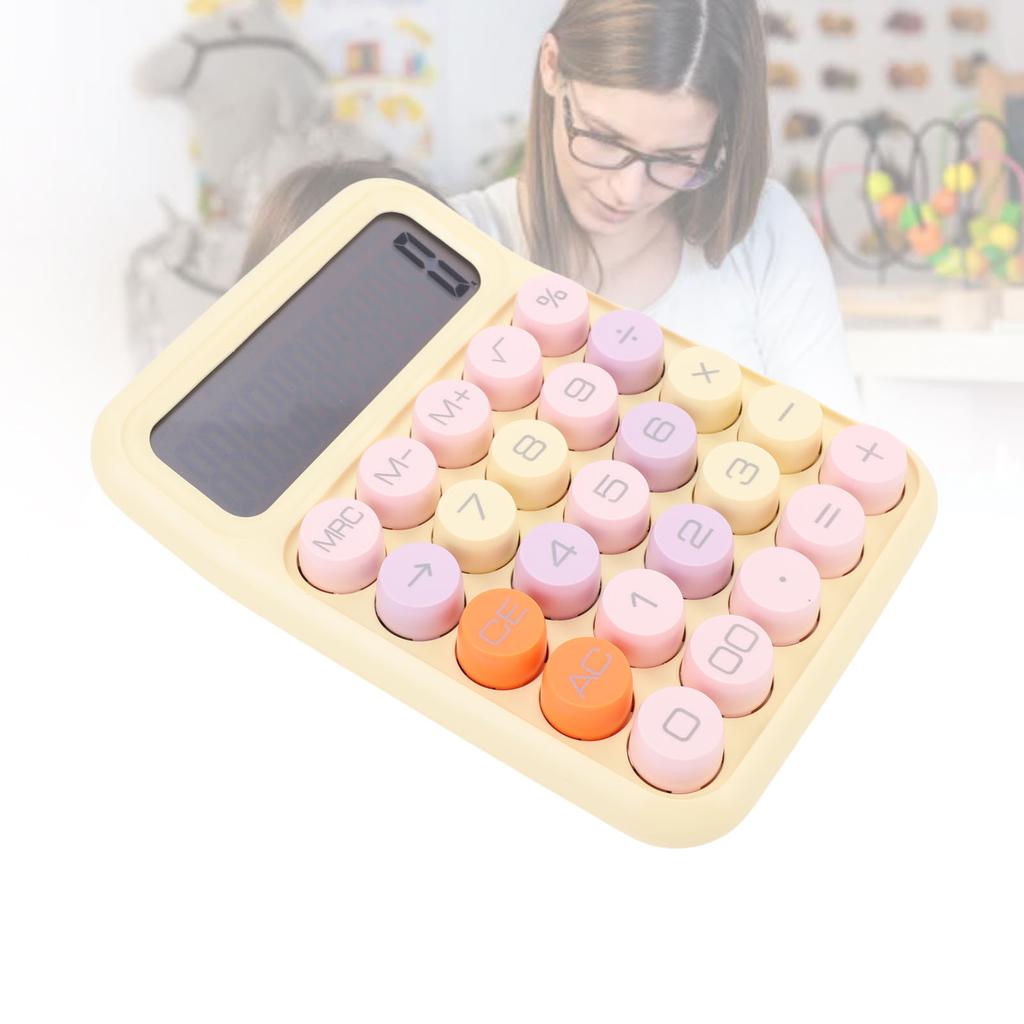Bunter Taschenrechner Standard 12-stellige Anzeige Große Tasten Mechanisches Tastenfeld Taschenrechner für die Schule