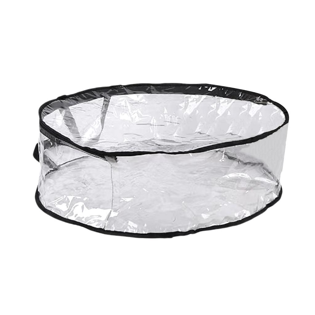 Christmas Wreath Storage Container Zippered Clear PVC Protective Case for Holiday Garlands Seasonal Decoration Bag