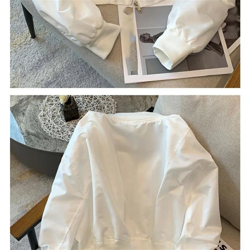 Ladies Fashion Bat Sleeves Coat Spring Autumn Zipper Short Jacket Retro Women Solid Color Outwear