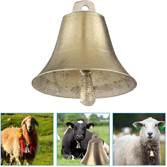 4Pcs Copper Cow Sheep Bells - Loud Metal Grazing Bells for Livestock Pets and DIY Crafts