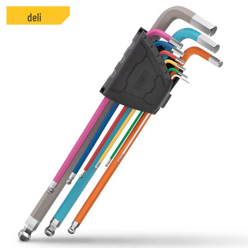 Deli DL232609 Professional Rainbow Ball End Hex Key Set (9-Piece)