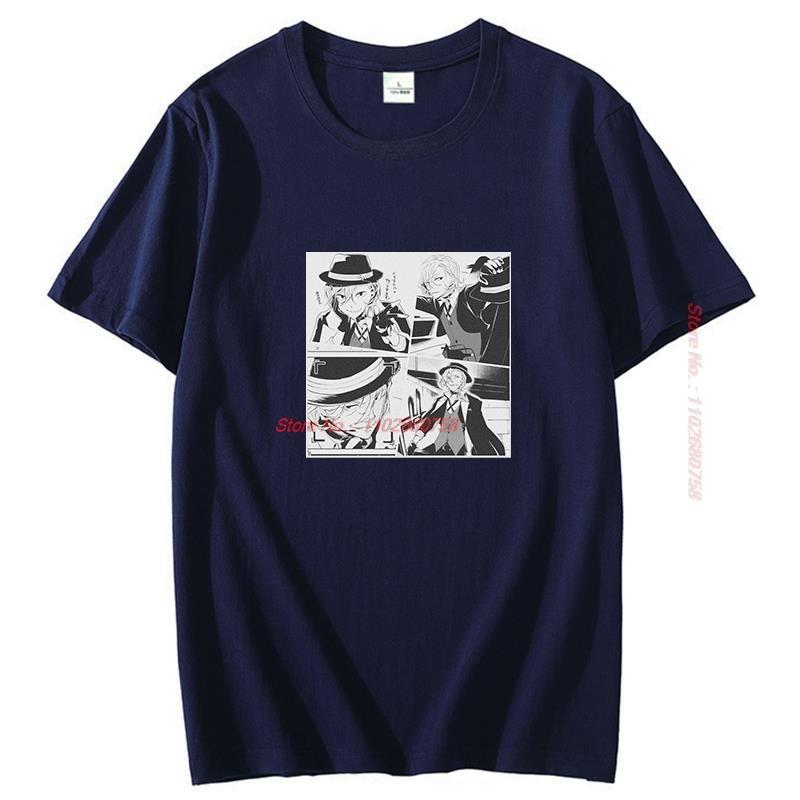 Panels Chuuya Nakahara T Shirt For Unisex Summer Fashion Cotton Tshirt Bungou Stray Dogs Unisexga Tees Harajuku Graphic T Shirts