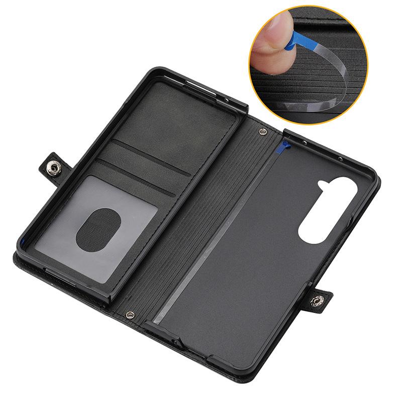 Samsung Folding Screen Leather Case - Calf Pattern Embossed Mobile Phone Case for ZFold4, Fold3, Z Fold5