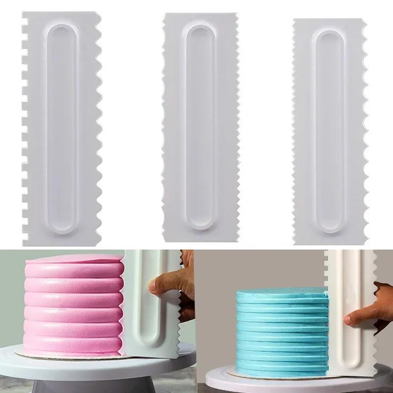 Cake Baking Tools: Fondant Cake Slicer, Pastry Cutters, Irregular Teeth Edge Spatulas, 1pc Cream Scraper for DIY Decorating