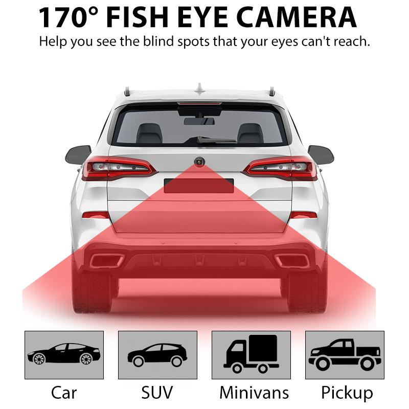 Universal 170° AHD/CVBS 1080P Fisheye Car Rear View Camera 360° Rotatable 90° Adjustable Night Vision Waterproof Easy Install