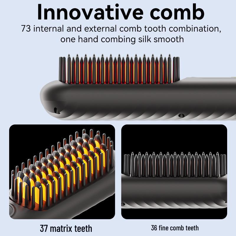 Rechargeable Wireless Ion Hair Straightening Comb: Gentle, Portable, Damage-Free