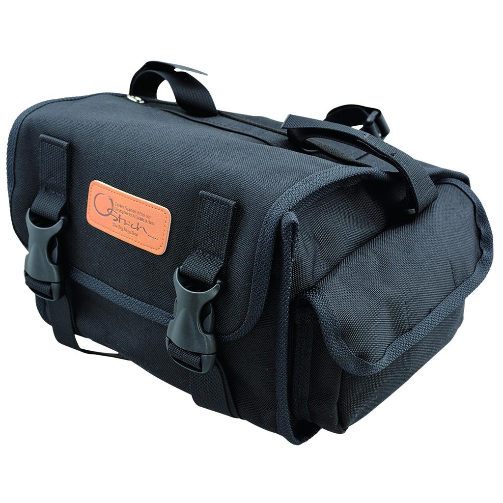 Ostrich Saddle Bag Black [SP-731]