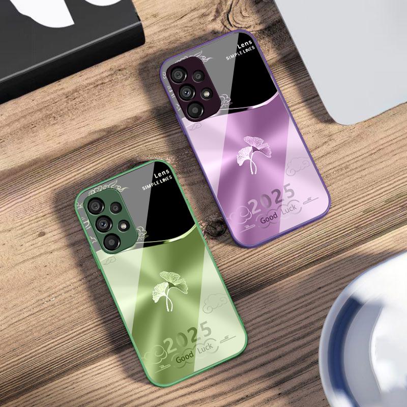 Radiant Ginkgo Leaves For Samsung Galaxy S10 4G S20 11E 30 S21 22 S24 Fe Pro S23 S25 Ultra 5G S9 Tempered Glass Phone Case