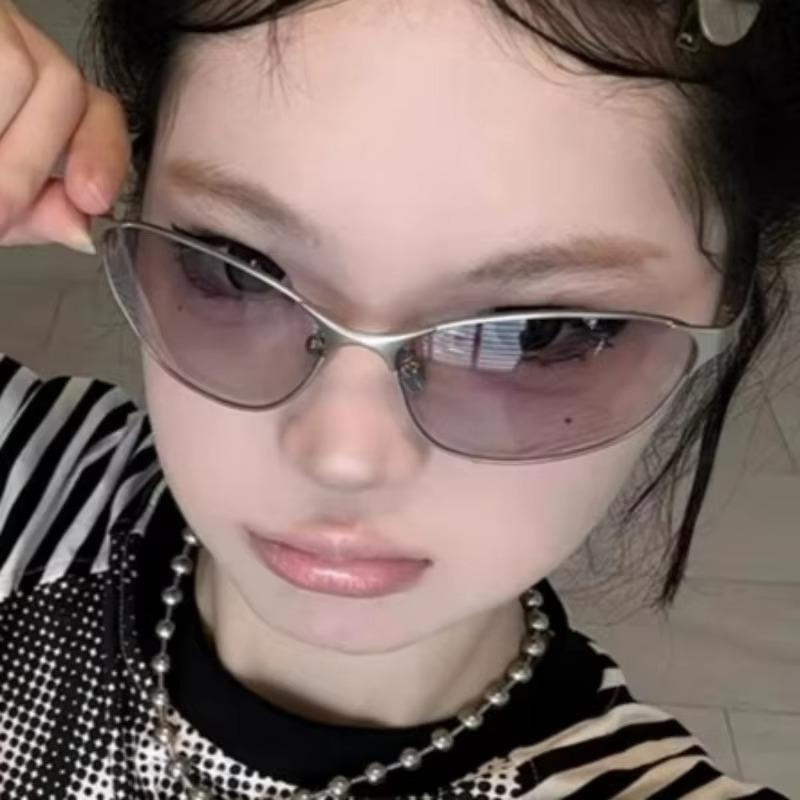 Sunglasses Women Men Oversized Brand Gradient Cat Ear Goggle Sun Glasses Steampunk Glasses Shades Eyewear Mirror Eyeglasses