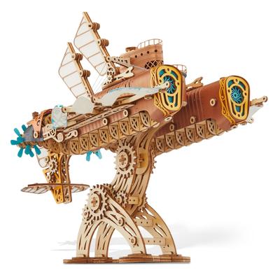 FUNPOLA 3D Puzzle Wooden Puzzle 3D Puzzle Leagues Under the Sea Submarine Steampunk DIY Craft Kit Assembly Kit Educational Toy Difficult Complex Model