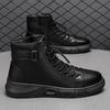Herbst Herrenschuhe neue High-Top Martin Stiefel Herren Casual Lederstiefel trendige vielseitige britische Retro Plateau kurze Stiefel