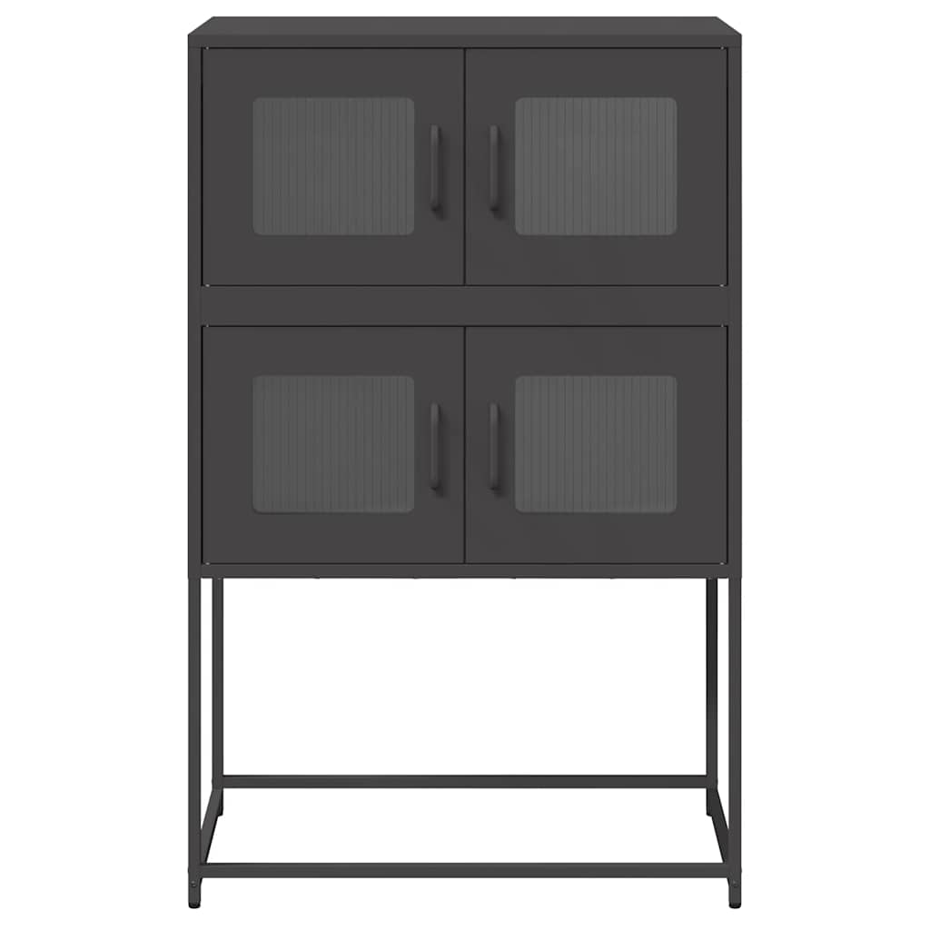 Tall Black Chest of Drawers 68X39X107 Cm Steel