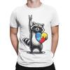 aAutism Racoon Rock On Tism Unisex Unisex Kids Funny Graphic 100 Cotton TShirt aAutism Racoon Tops Tees For Unisex