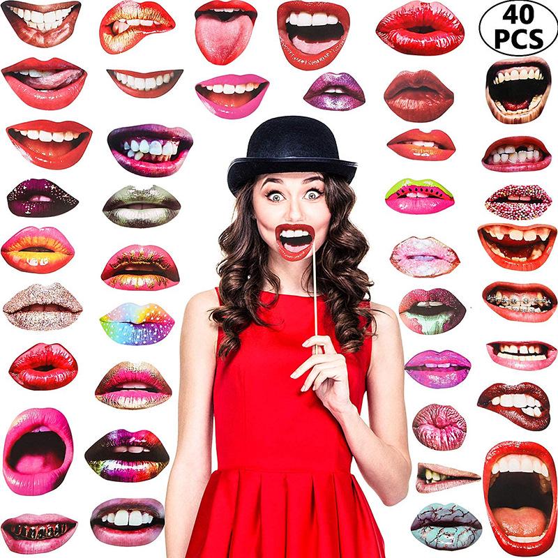 Goofy Lips Photo Booth Props for Weddings & Parties