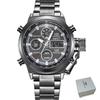 AMST Men Watch Top Luxury Brand Red Big Dial Sport Watches Mens Chronograph Quartz Wristwatch Date Male Clock Relogio Masculino