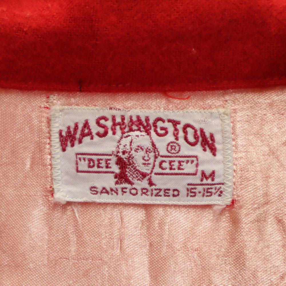Washington 50s Vintage open collar box cut Long sleeve flannel Open collar shirt Men's Used