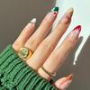 European & American Almond Shape Christmas Wearable Nails - 30 Detachable False Nails