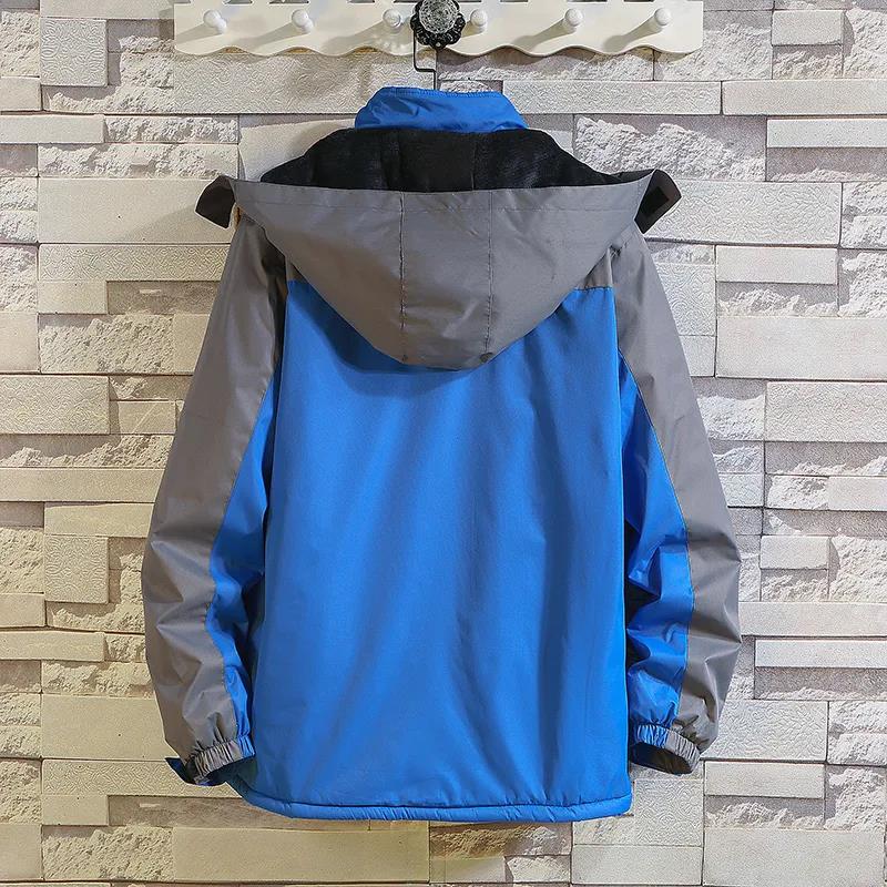 Winter Warme Werkzeugbekleidung für Herren mit Kapuze, Baumwollkleidung, winddichte, wasserdichte und verschleißfeste Jacke, plus Samt gefütterte warme Oberbekleidung