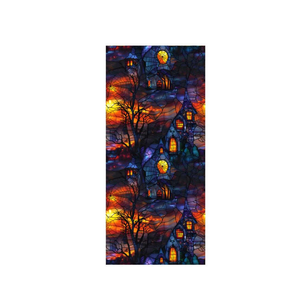 Halloween Crow Window Stickers Non Adhesive Window Flowers PVC Static Transparent Film Glass Stickers