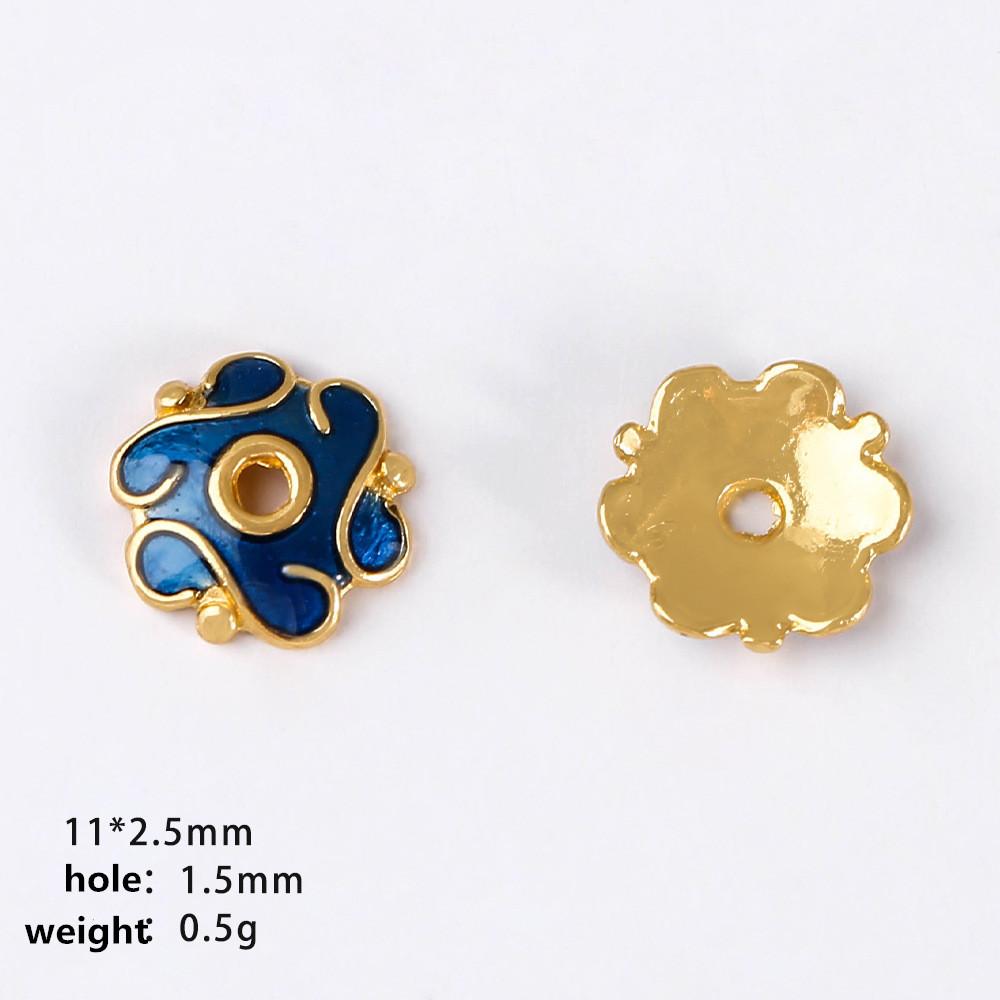 20 Stück/Los Emaille Blumenperlenkappen Für Schmuckherstellung Zubehör Ethnische Vintage Accessoires DIY Armbänder Fußkettchen Bohemian Materialien