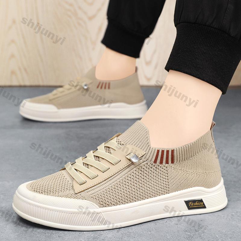 Men Shoes 2026 Spring Autumn New Fashion Breathable Mesh Non Slip Running Shoes Comfort Soft Sole Fly Weave Men's Casual Shoes