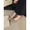 Retro square head single shoes women's bow Mary Jane shoes flat soft sister small leather shoes fairy wind ladyshoes