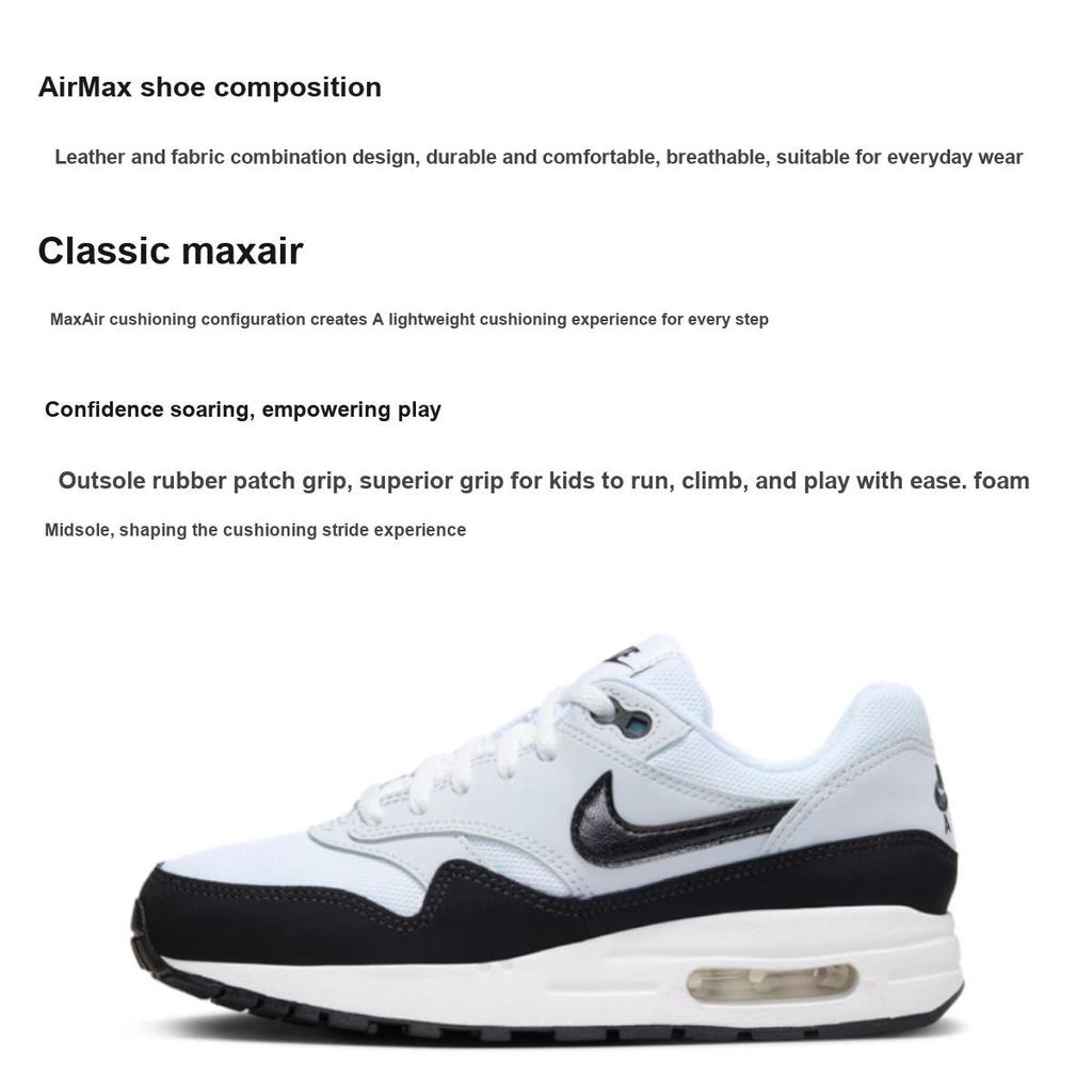 Nike Air Max 1 GS 'Weiß Platin Schwarz' DZ3307-106