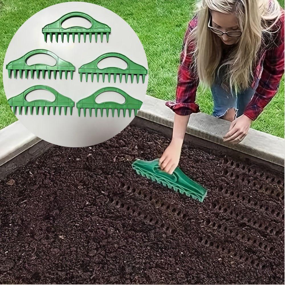 Reusable Gardening Dibbler Plastic Soil Hole Puncher New Seed Planter Spacer Soil Loosening