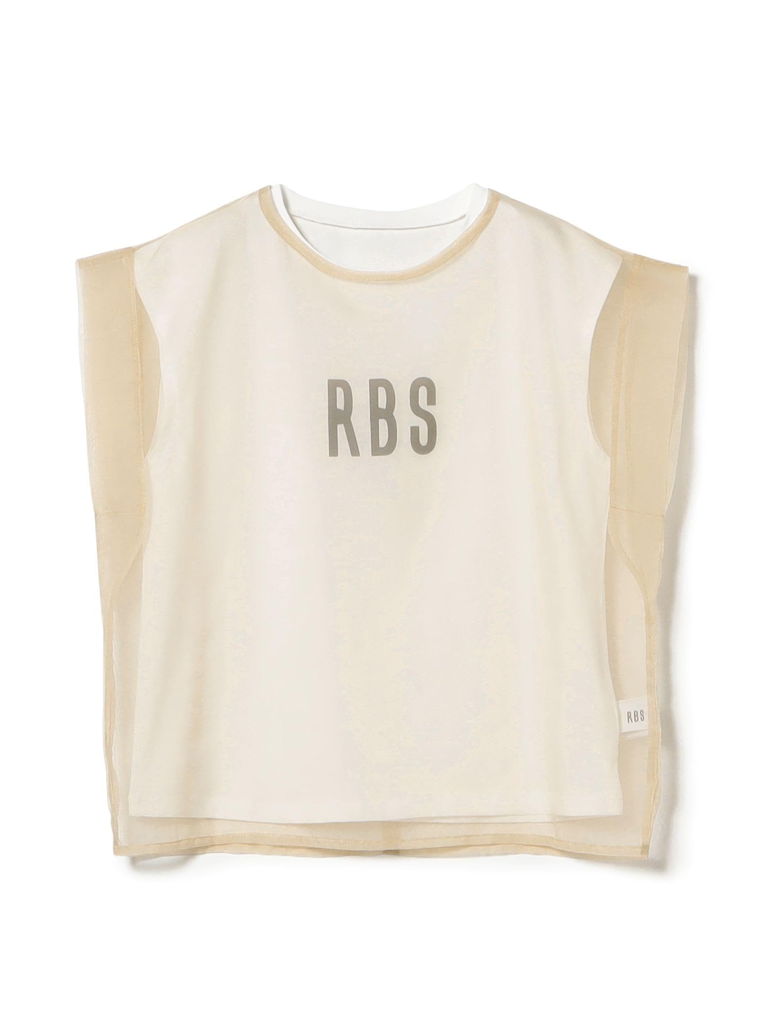 

Ray Beams S/S TEE RBS Sheer Layered Logo Tee Women s Beige One Size