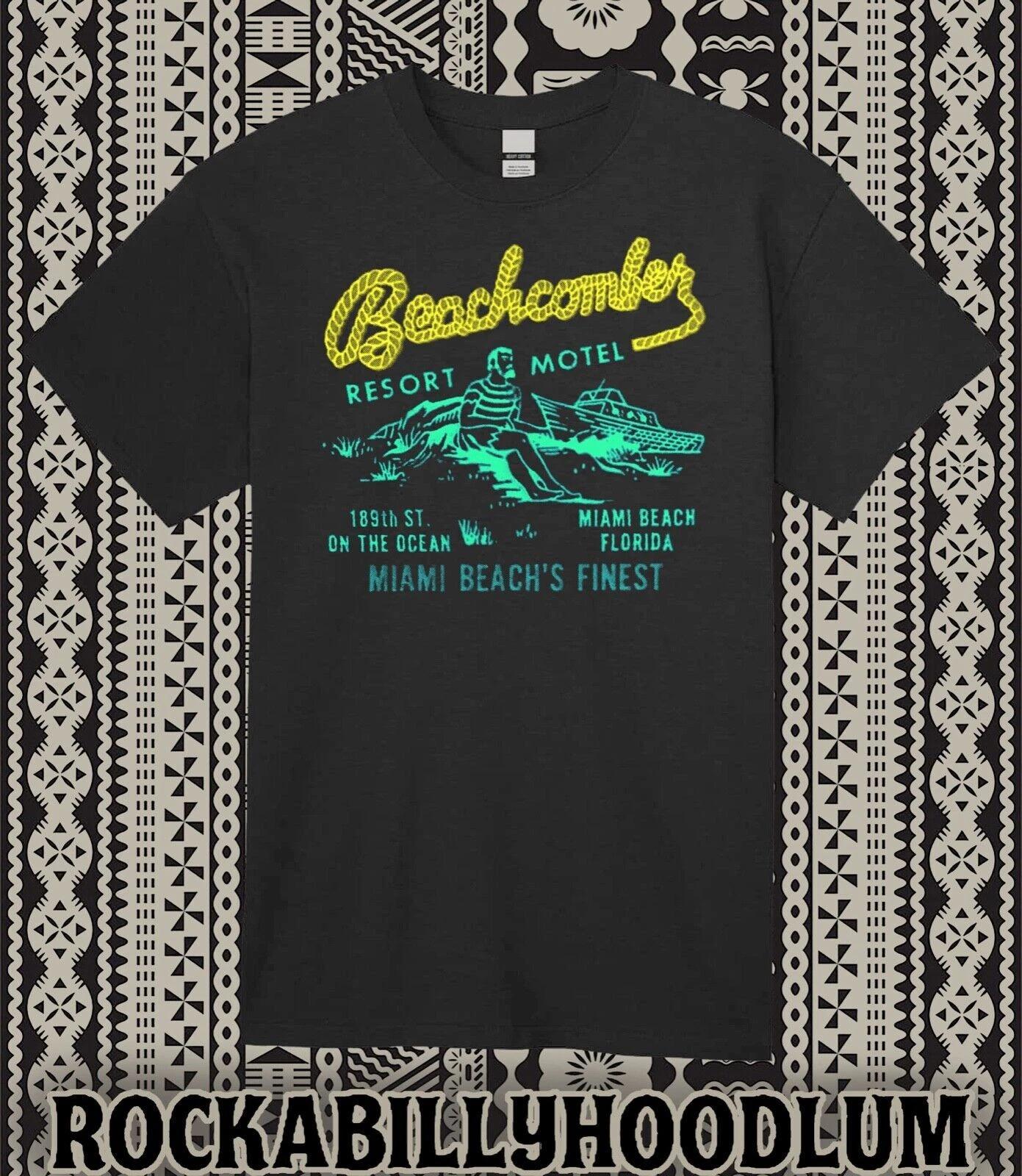 

Retro Tiki Art Tee T Shirt 100% Cotton Mug Bar Beachcomber Miami FL Restaurant L