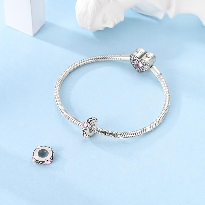 Charm Bead Components Authentic Original Copper Metal Heart Infinity String Bead Components Compatible With Bracelet High Quality Fine Jewelry Women
