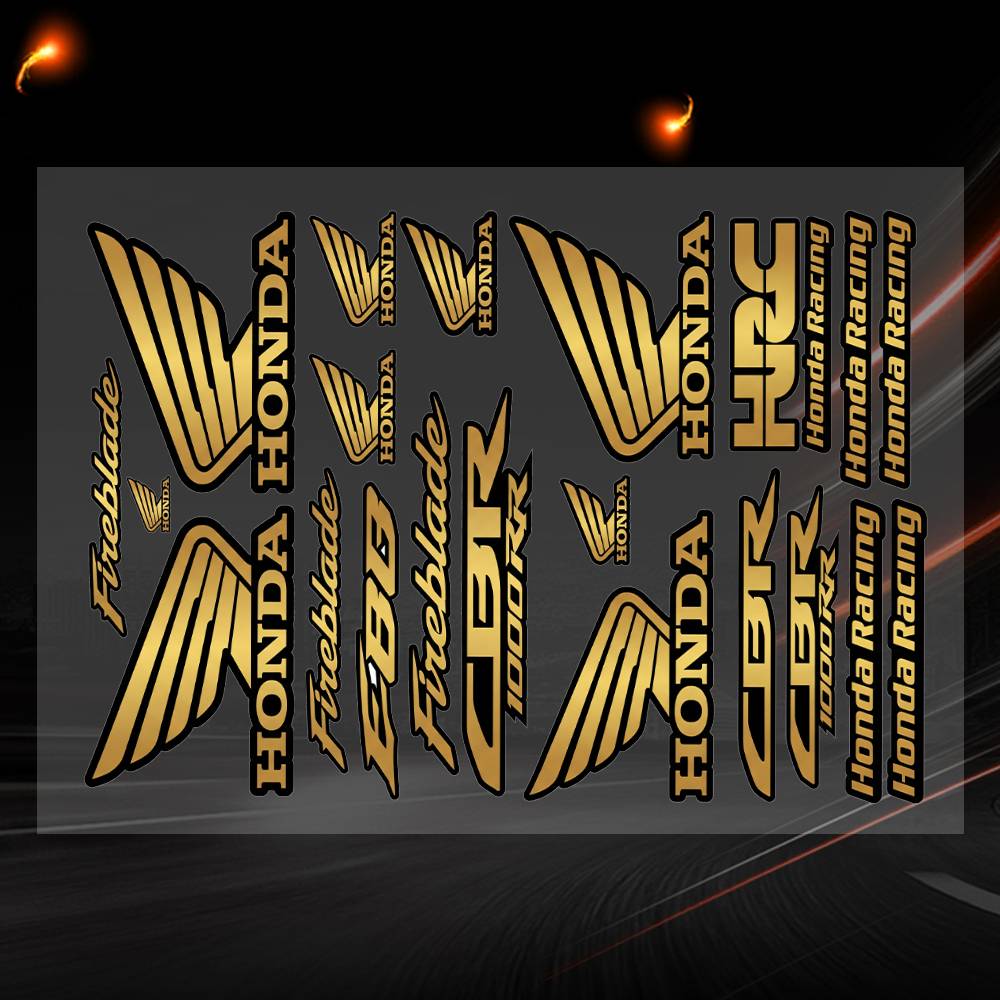 Gold Honda Decal Set High Quality Printed And Cut Stickers Motorcycle Sticker 20x30cm