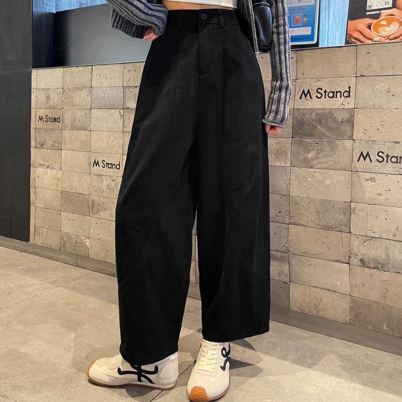 

Women s Spring Collection: Khaki Nine-Tenths Cropped Versatile Wide-Leg Pants - Petite, Loose, Slimming, Casual, Straight-Leg. Small чорний
