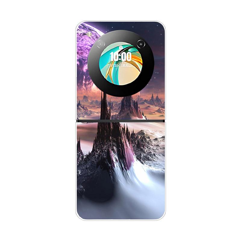 Etui na ZTE Nubia Flip NX724J Modne Malowane Przezroczyste Twarde PC Składane Na ZTE Libero Flip 5G A304ZT Przezroczyste Etui na Telefon Funda