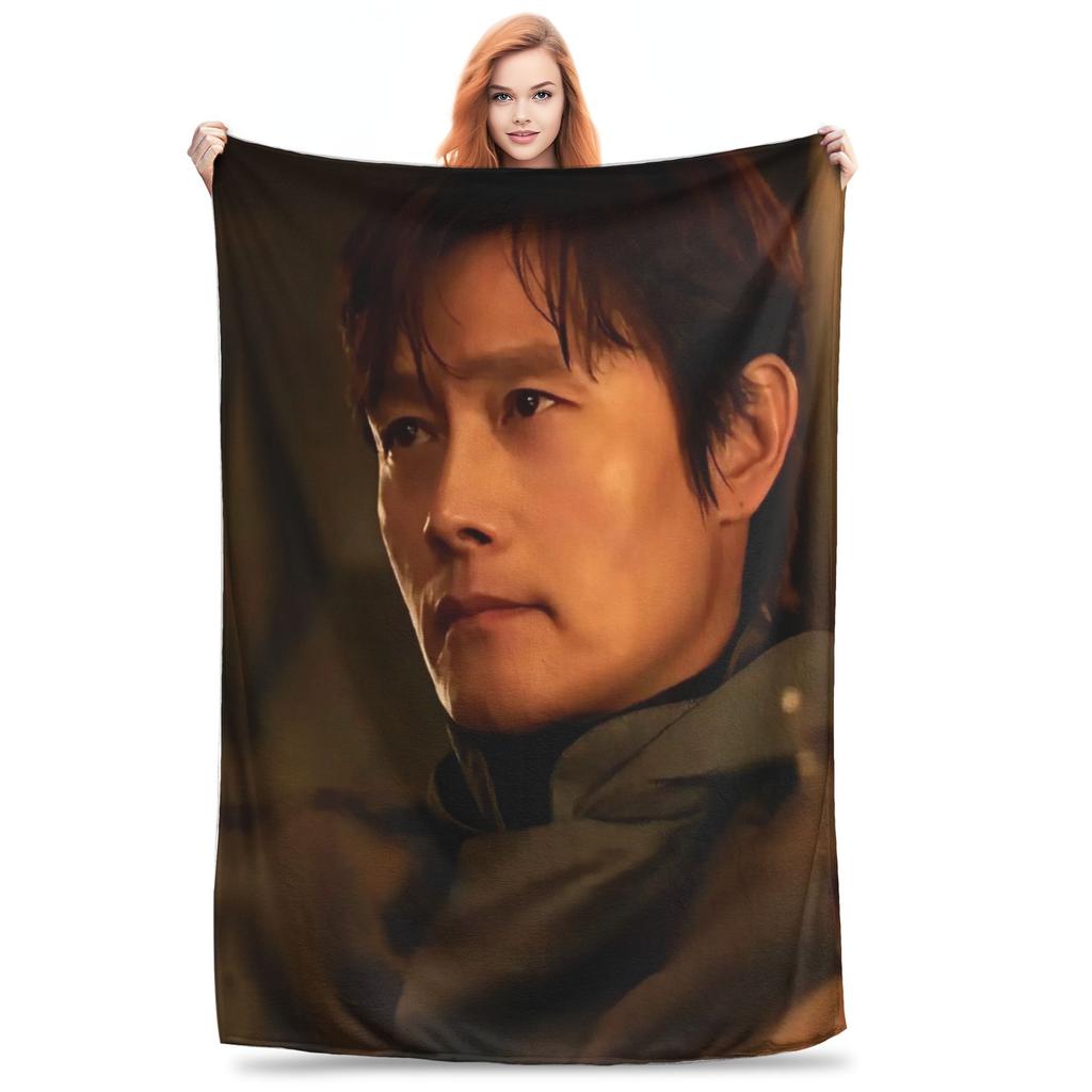 Lee Byung Hun Actor Blanket Multi-function Flannel Sofa Throw Blanket for Home Bedroom Travel Throws Bedspread Quilt