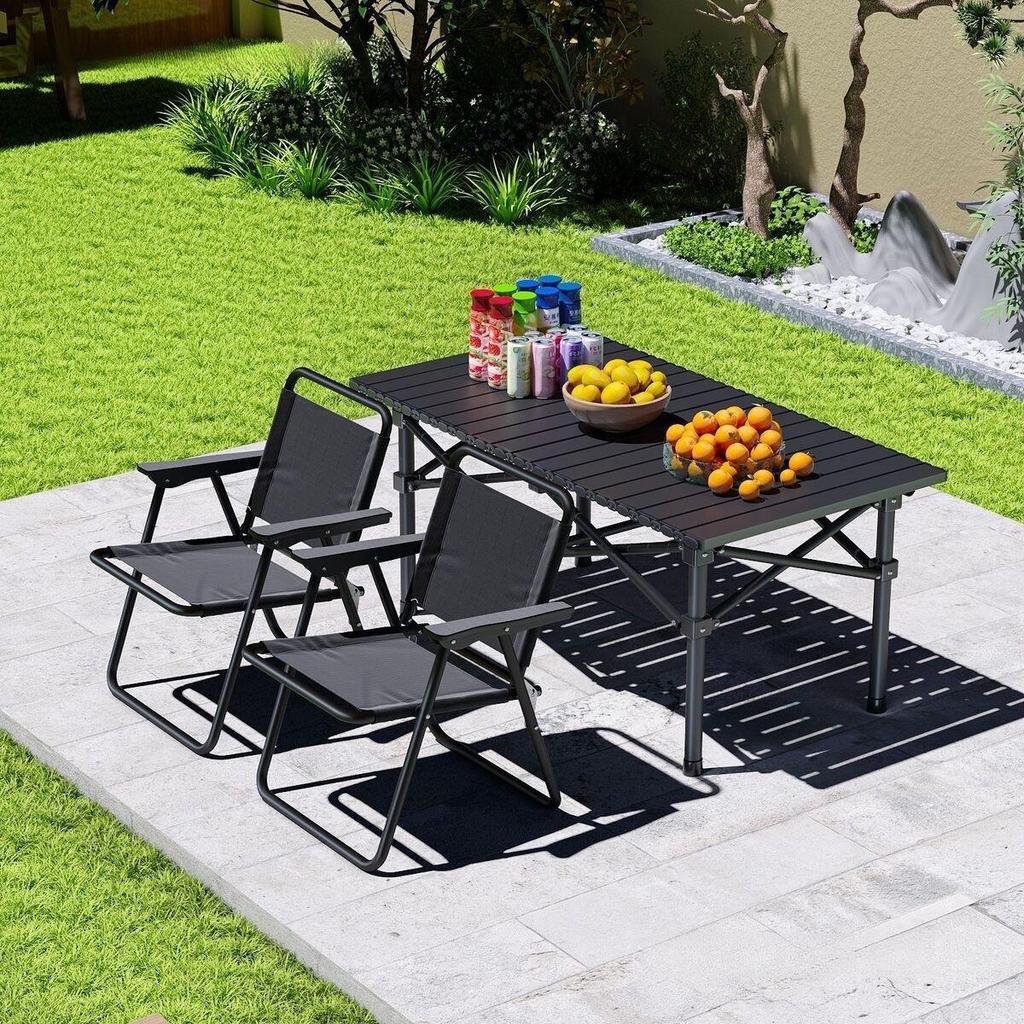 Folding Outdoor Table and Chair Set with Storage Bag - Quick Fold, Easy Store, Perfect for Fishing, Picnics, and Night Markets